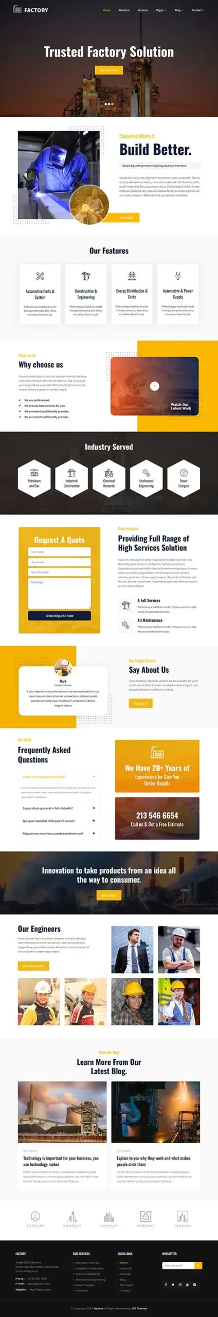 Mining Company WordPress Theme