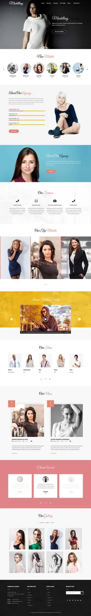 Model Agency WordPress Theme