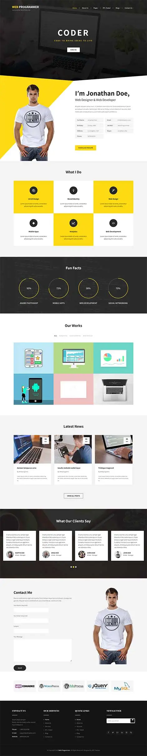 Programmer Portfolio WordPress Theme