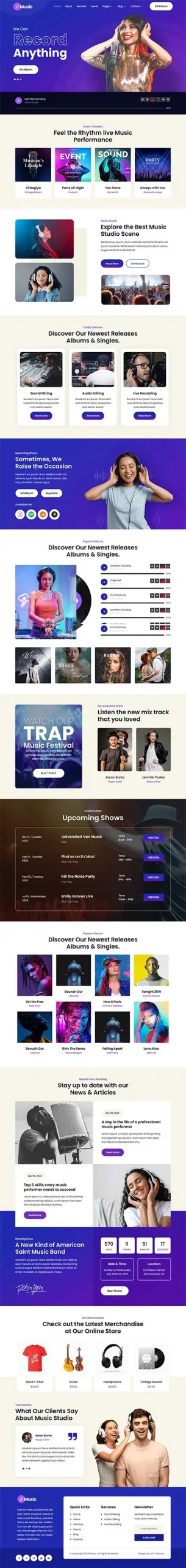 Recording and Sound Studio WordPress Theme