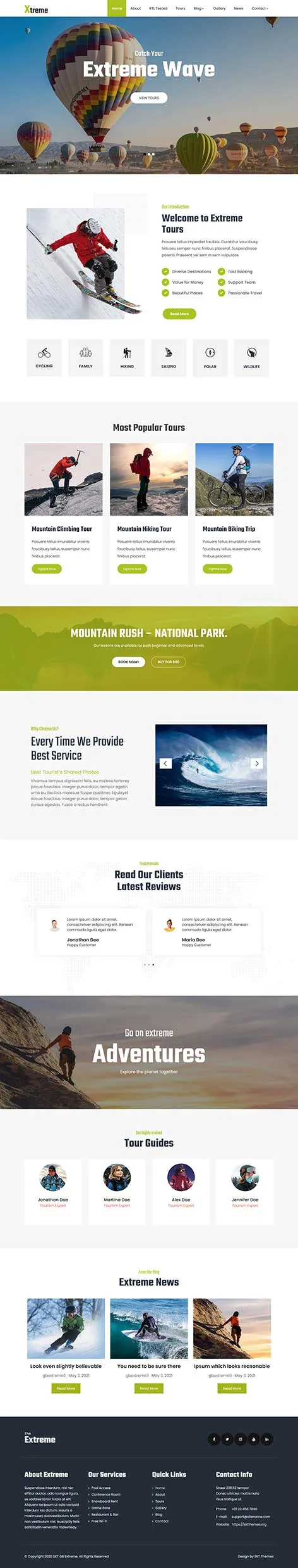 Adventure Tourism Sites WordPress Theme