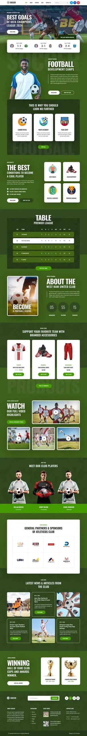 Soccer WordPress Theme