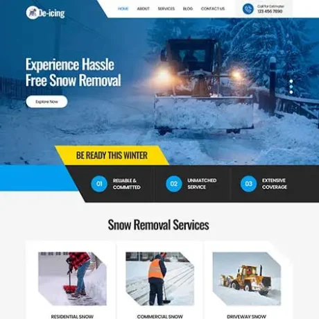 Snow Plowing WordPress Theme | Professional Snow Removal & Winter Maintenance WP Design